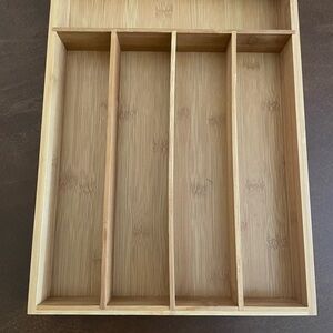 Bamboo Organizer Tray, Tan, 10.5” x 14.5”, 5 Compartments, California.
